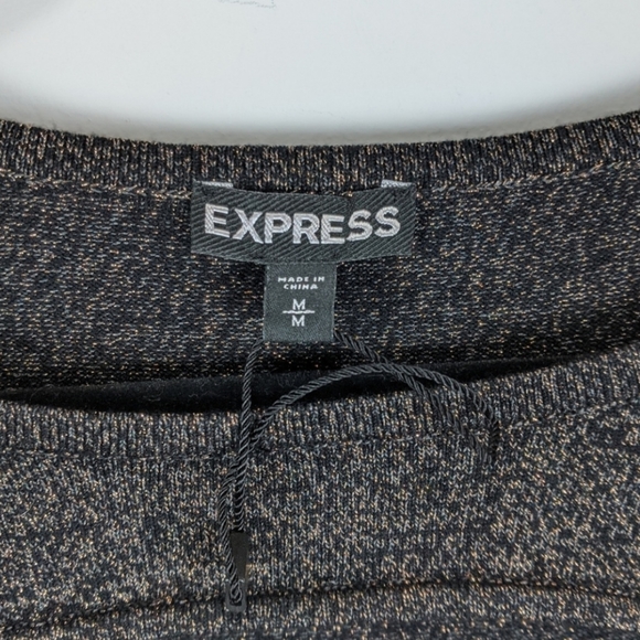 Express Black Metallic Cutout Dress Med - Picture 8 of 8